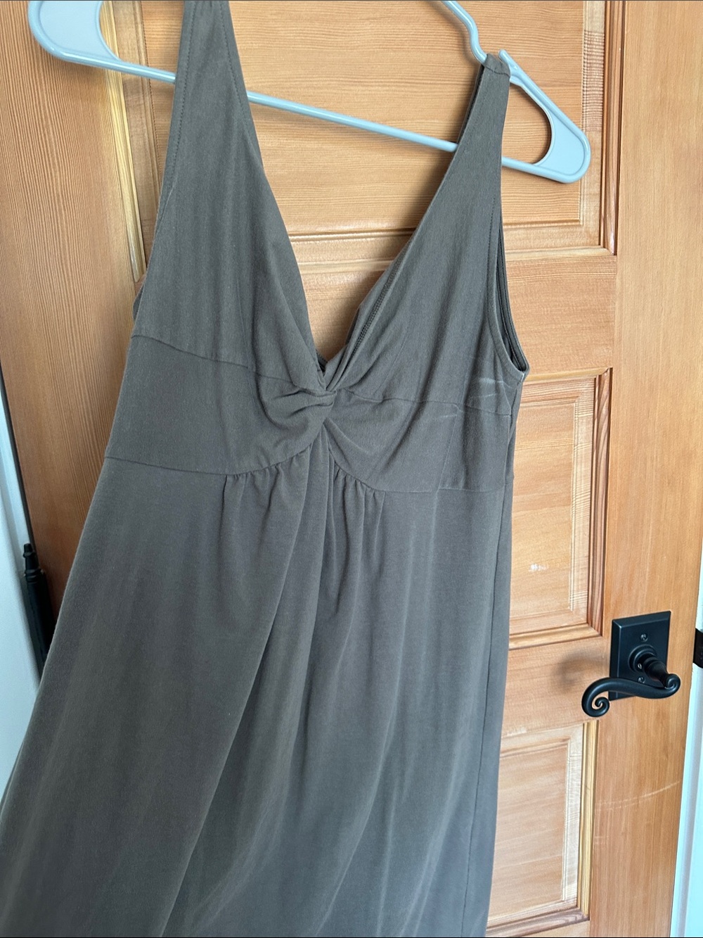 LOFT Brown Twist-Front Maxi Dress